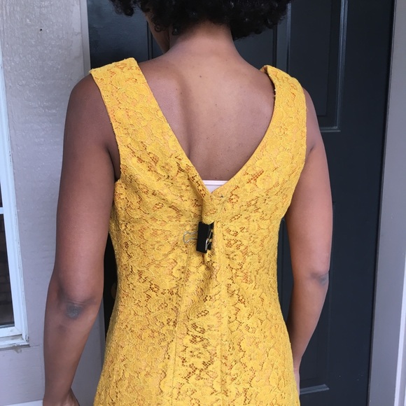 Vintage all over lace dress margigold yellow - Picture 6 of 8
